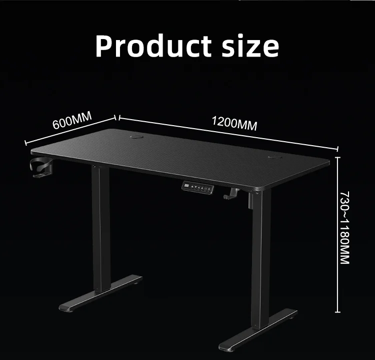 Novelty  electric stand up desk gamer computer table gaming work height adjustable extendable desk for home office