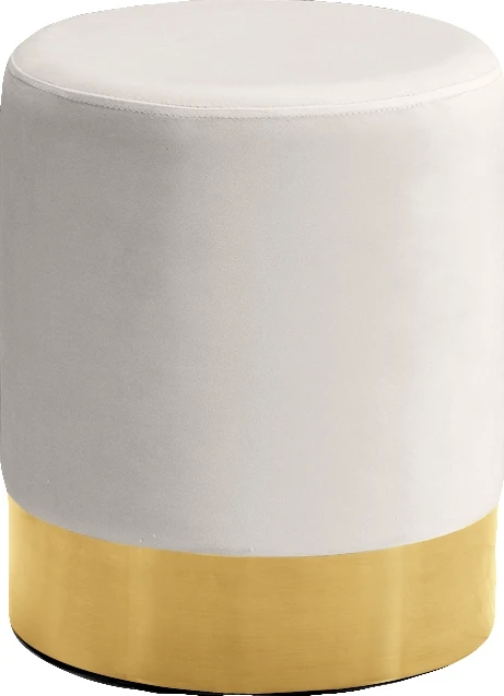 
Pouf Luxury Liftstyle Small Velvet Upholstered Gold Round Fancy Stool Faux Fur Ottoman 
