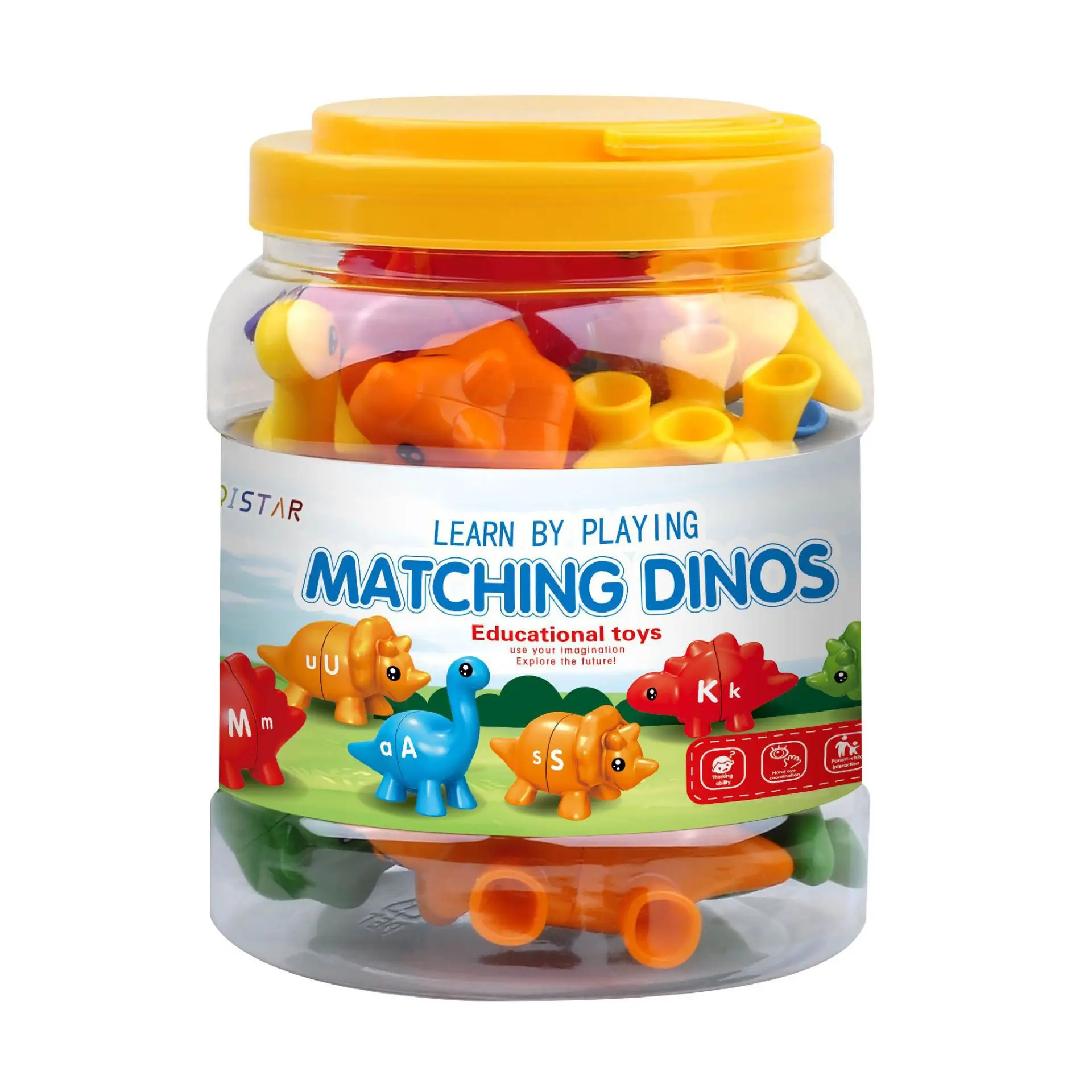 Counting Dinosaur Toys Matching Double Sided Dino Game Montessori Color Cognitive Match Fine Motor Development Toy