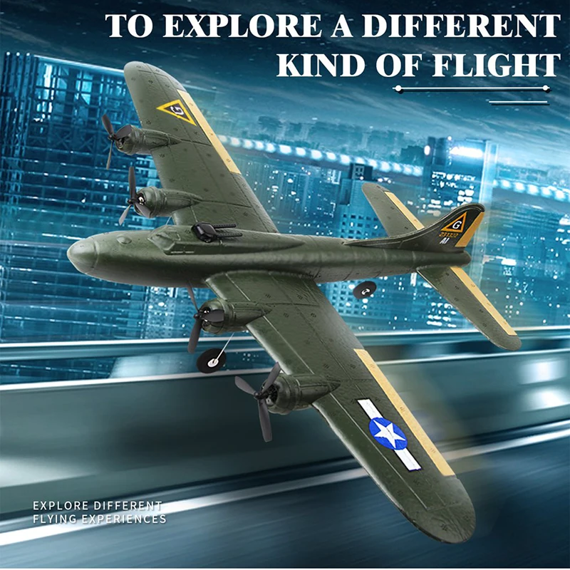 Хоши FX817 B-17 RC самолет с неподвижным крылом планер EPP Поролоновый B17 истребитель RTF Самолет 2 4 ГГц 2CH 6-Axis Gyro летательные аппараты