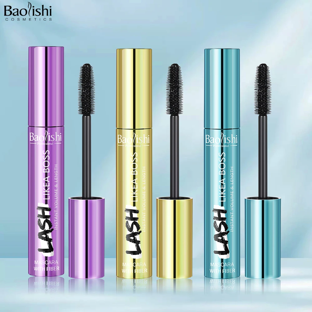 4D Black Mascara Volume Silk Fiber Mascara Thick Curly Long Eyelash Mascara Smudge-proof Eyelash Extension Eye Cosmetics