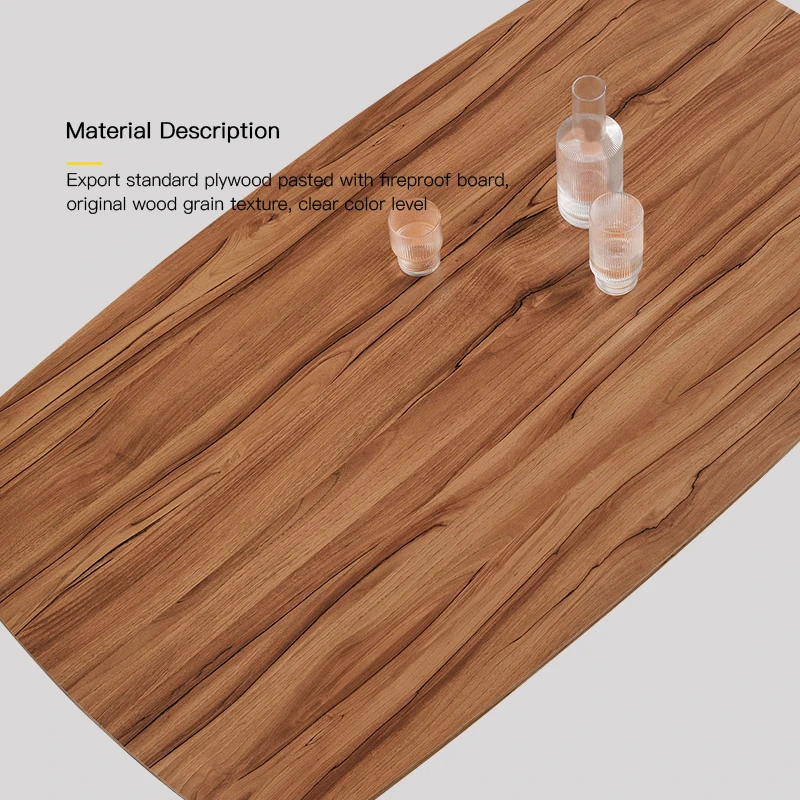 high quality modern simple style dining table with metal frame commerical wooden table