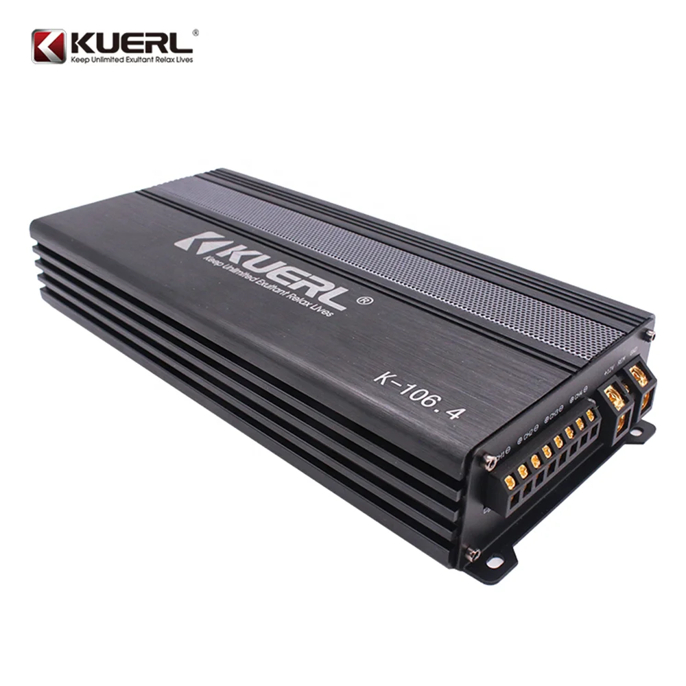 Kuerl professional wholesale 100W*4 high power 12V audio amplifier system class AB 4 channel car power amplifier