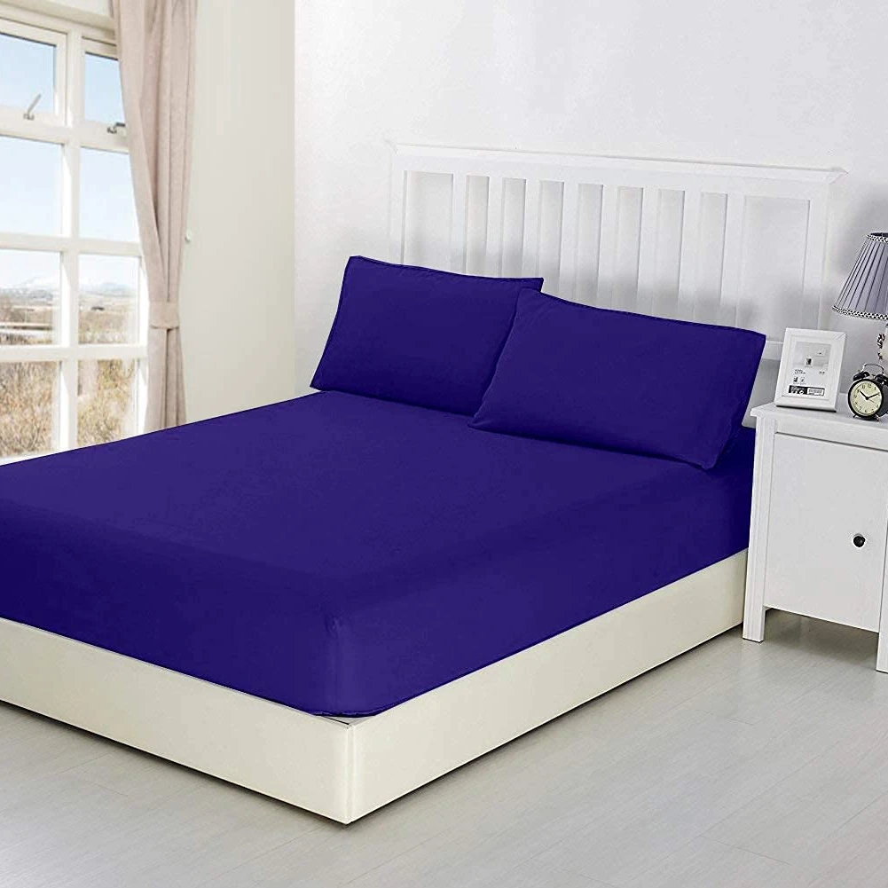 Cotton Bedding Fitted Sheet Ready to Ship Discounted Fitted Sheet Solid Colors