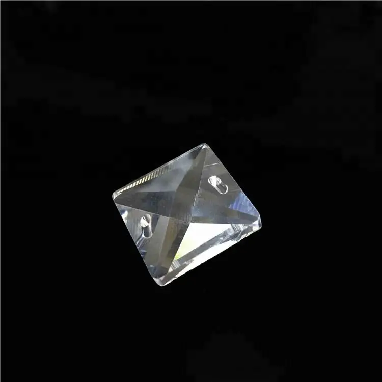 Honor of crystal 14mm crystal glass square beads in two holes clear/transparent for curtain/door chandelier strand garland decor