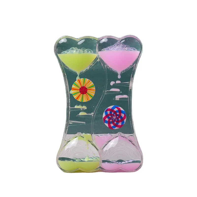 Calming Sensory Toy Desk Decor Relaxing Liquid Hourglass Timer Heart Drops Liquid Motion Timer fidget Toy