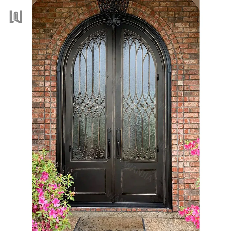 Top Rated Suppliers Front Entry Custom Doors OEM Iron Front Entry French Doors Wrought Iron French Doors