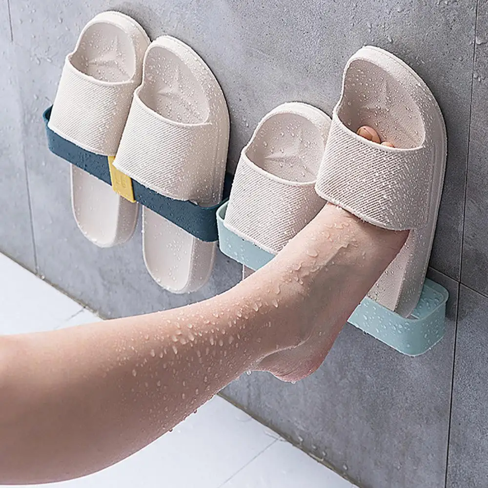 high quality Wall mounted shoe rack non perforated bathroom porch storage rack Nordic style slipper rack simple daily