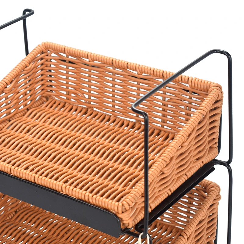 Drawer-type multi-layer woven shelves office desktop compartment storage box sundries storage basket