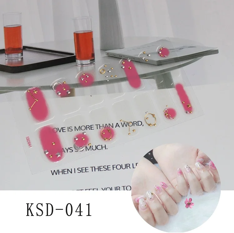New products semi cured gel nail sticker nail art sticker nail sticker