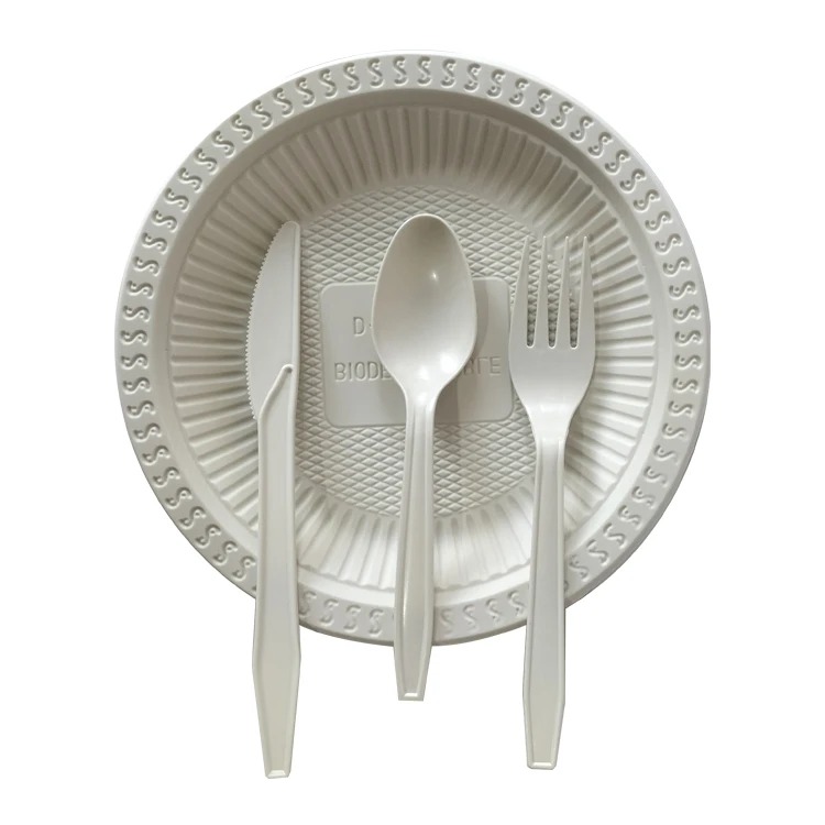 CPLA biodegradable tableware dinnerware environmental protection disposable fork PLA tableware 7 inch flatware set