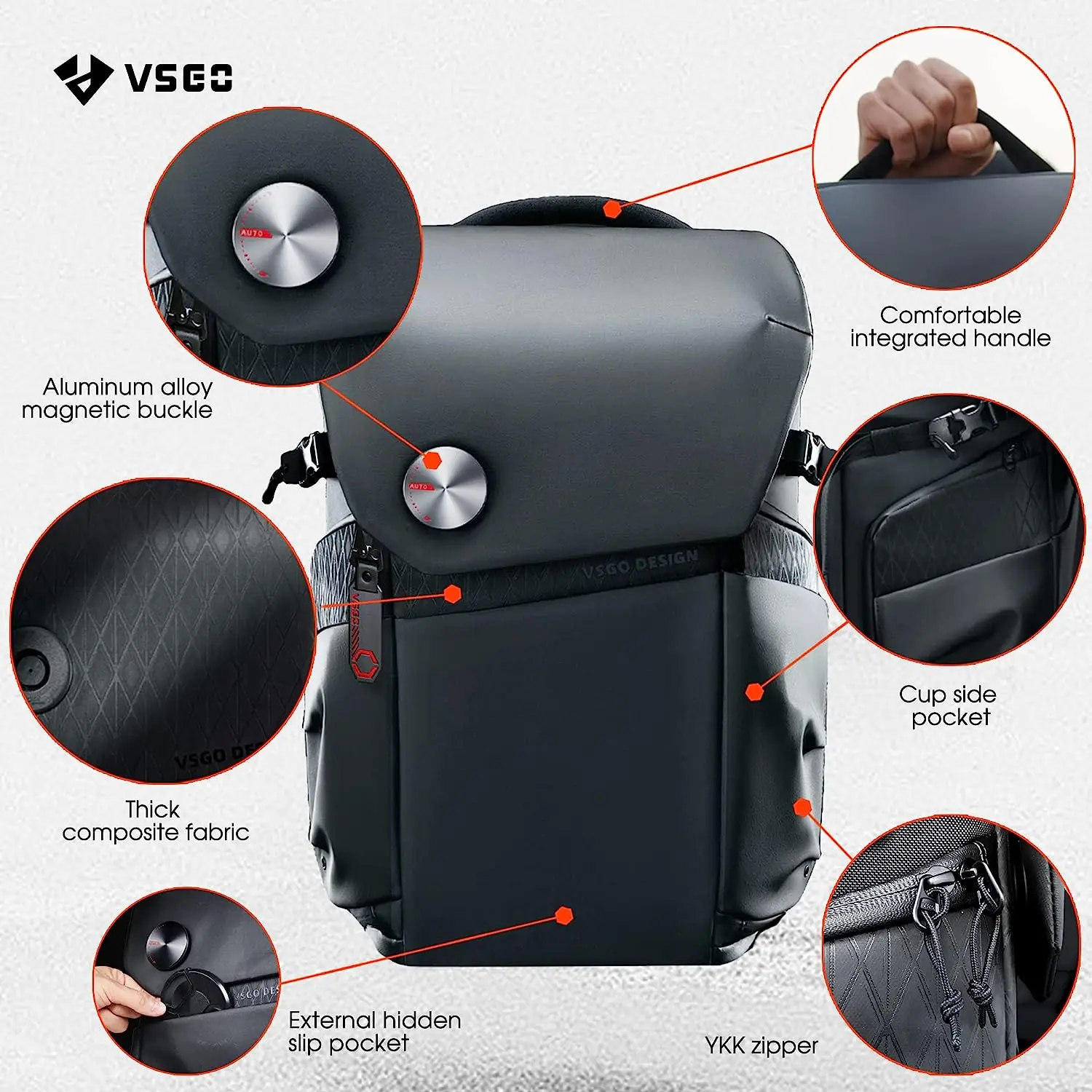 16L Waterproof Large Capacity Camera Bag Commuting Traveling Photographing Bag for Nikon, Sony, Canon, Fuji