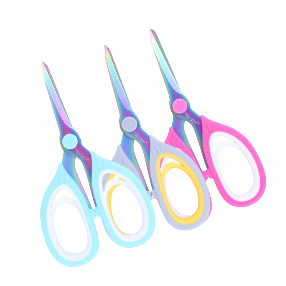 Customized Logo 5.5 Inch Comfort Grips Titanium Coated Office Household Use Multi-Function Scissors