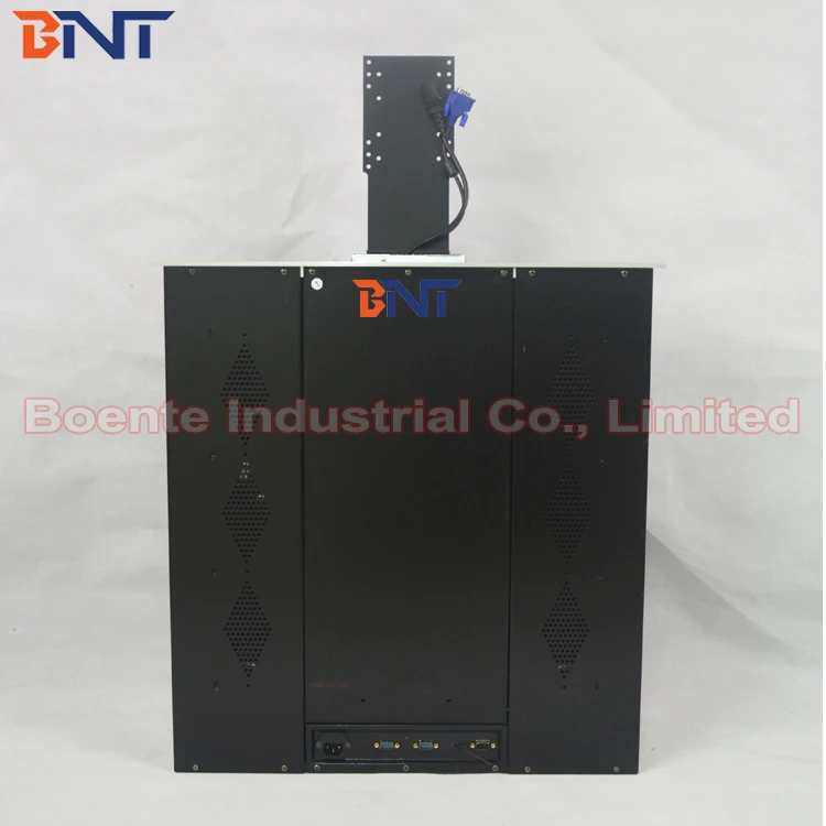 OEM/ODM large 19 inch lift screen monitor flip up Anti-pinch LCD Lift Motorized hidden lift monitor for conference
