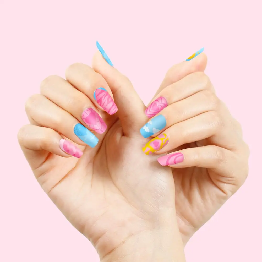 PYD Life 20 Pack Sublimation Blanks Bulk 4 Sizes 3D Sublimation Custom Press On Nails for Heat Transfer Printing