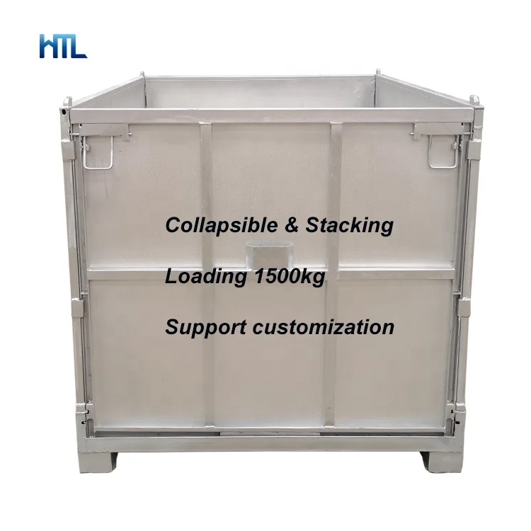 Heavy duty customized 1500kg loading chemical storage stackable galvanized mild steel pallet box