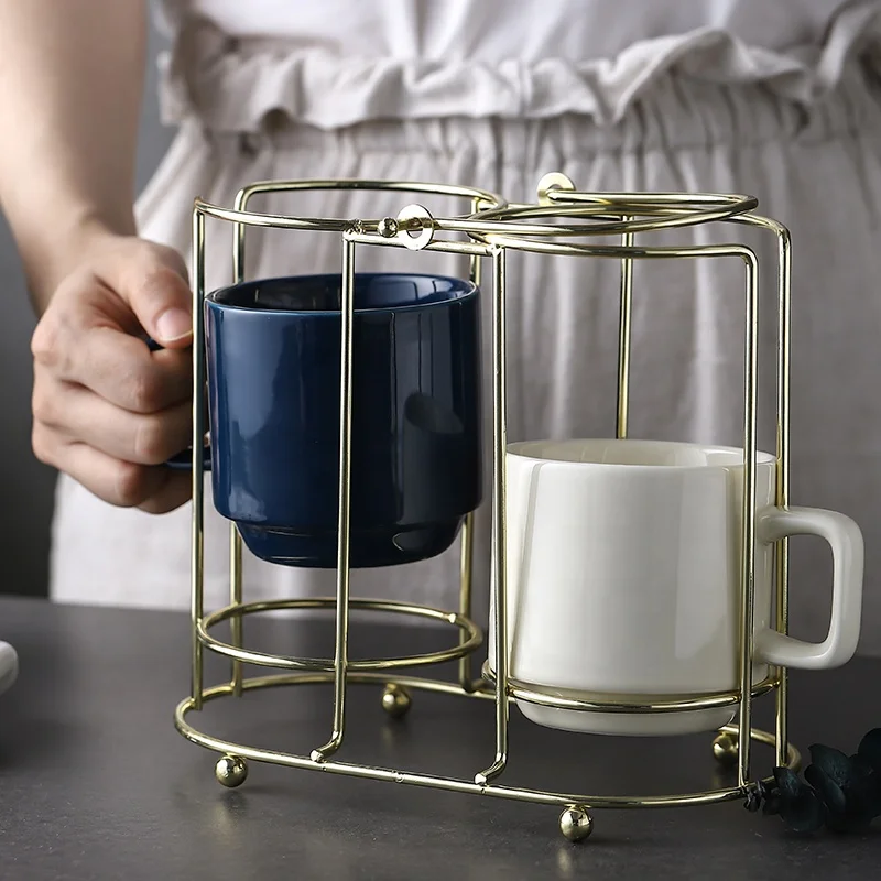 Newest stackable coffee mug with rack collapsible coffee cup