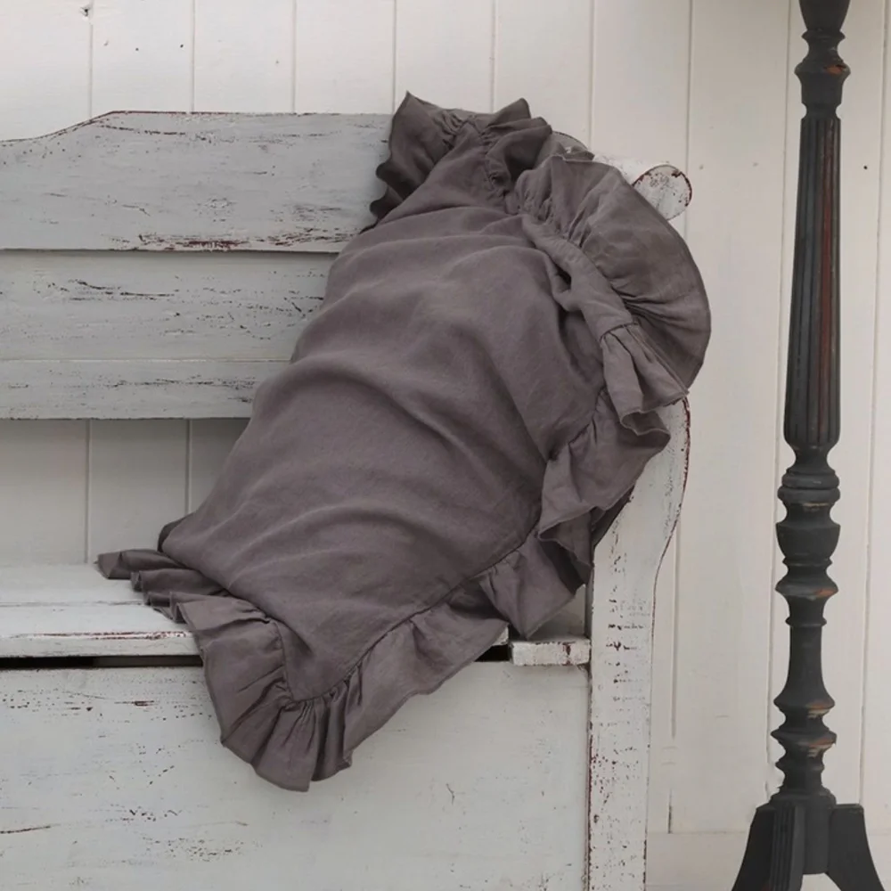 Custom 100% Linen hemp bedding product Scandinavian Nordic style interior decor natural color Sham Pillowcase