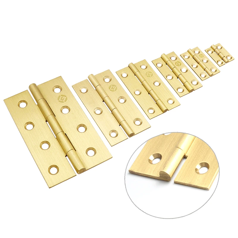 High-end Brass Hinges Jewelry Box Mini Door Hinge Kitchen Cabinet Door Copper Hinges Furniture Hardware