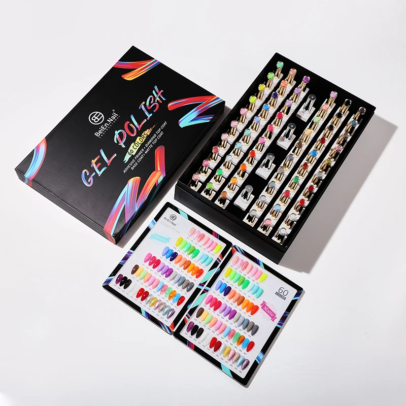 OEM 60 Colors Easy to Apply UV LED Gel Polish Kit Create Your Own Brand Color Soak Off Led Uv Gel Nail Polish for Nail Art
