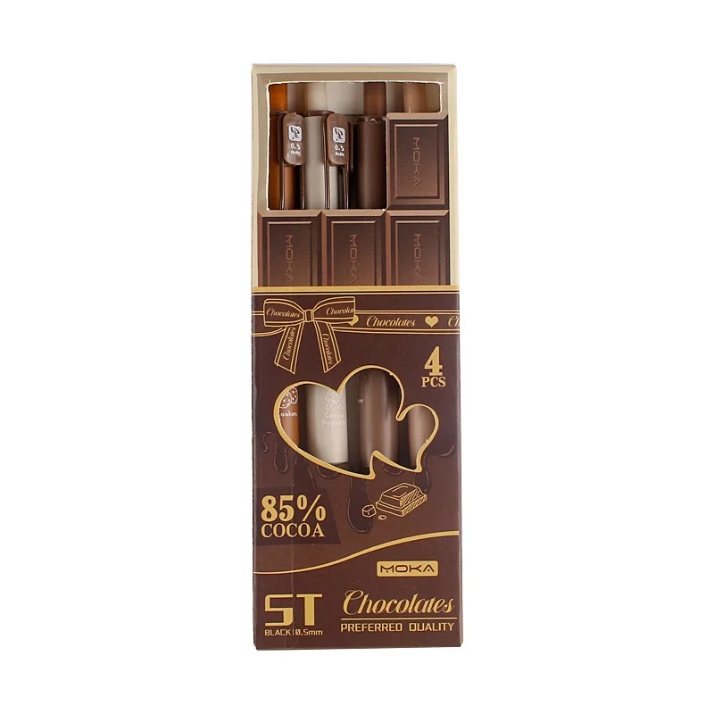 Хит продаж поставщик офисных школ ПВХ ведро гелевые ручки упаковка школьные офисные кофейные серии пресс-гелевые