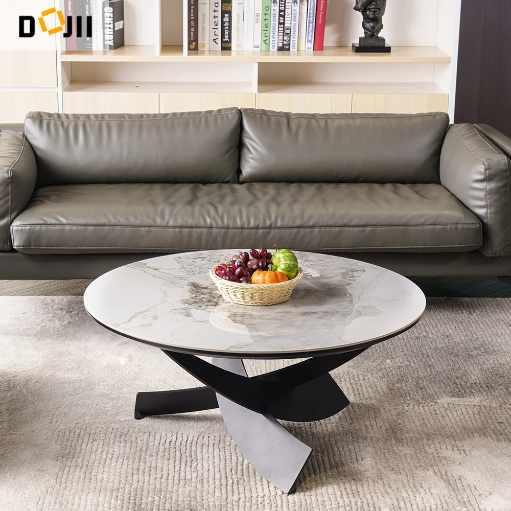 Living Room Coffee Desk Black Legs Metal Low Minimalist Travertine Side Table Center Hotel End Table Small Sofa Table