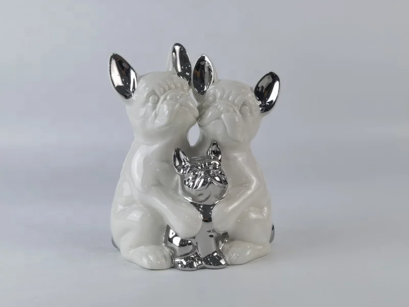 Porcelain decorative dog statues, bulldog, dog sculptures,bulldog figurines