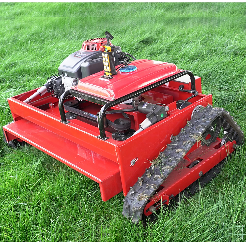 High horsepower compact lawn mower Maneuverable lawn mower for working under trees Crawler drive with strong climbing ability