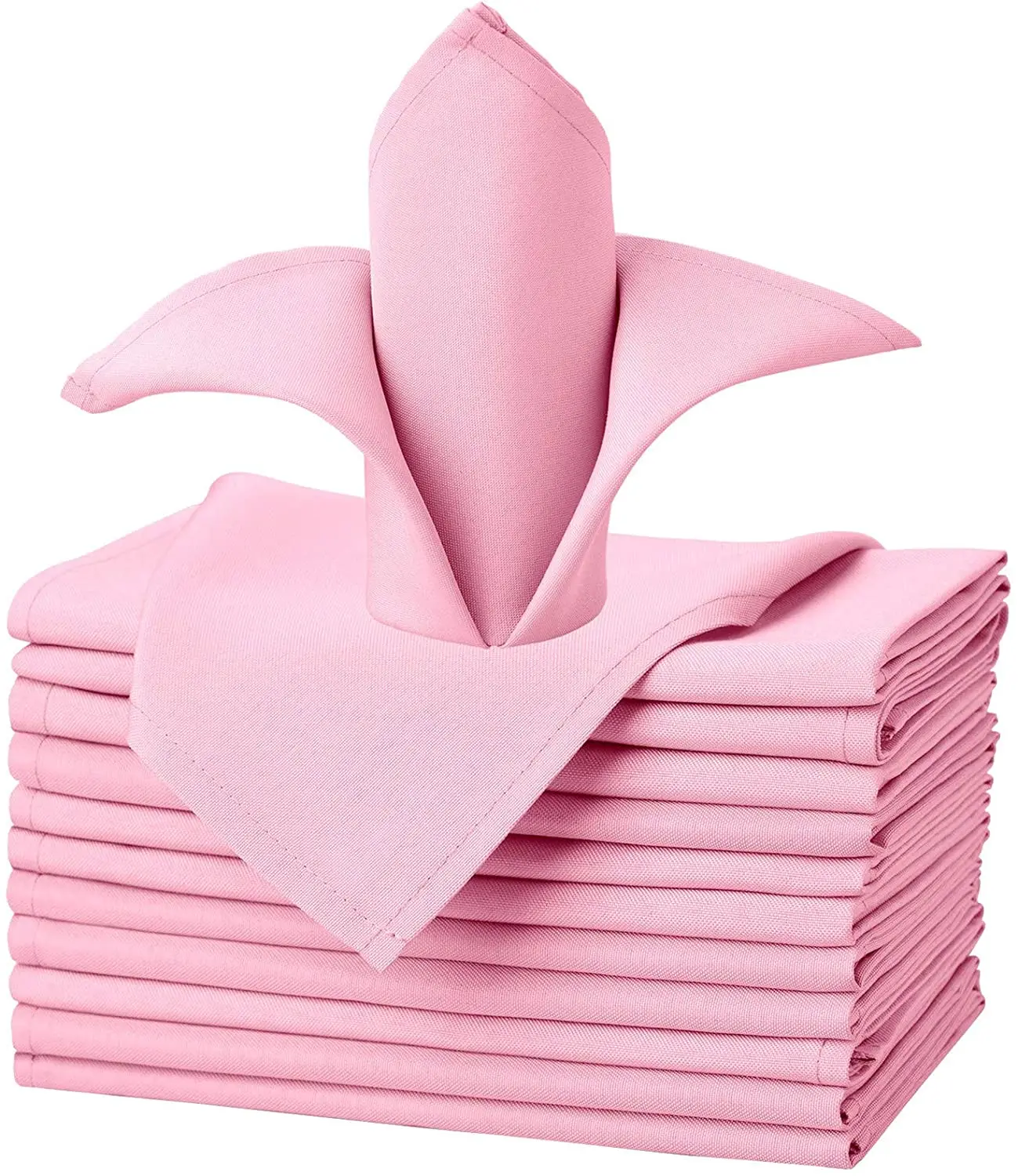 Polyester Table Napkins - Soft Washable and Reusable Dinner Napkin for Weddings, Parties, Restaurant Pink Napkins Cloth