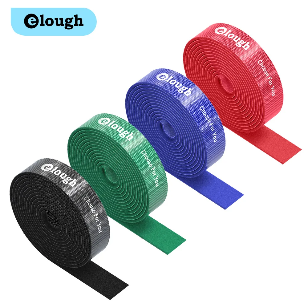 Elough 3M 5M Nylon strong Sticky Cable Winder Organizer Hook And Loop Tape Fasteners Office Cable Management