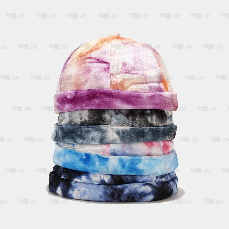 High Quality Corduroy Bonnet Custom Private Label Logo Brimless Rolled Cuff Skull Sailor Cap Visorless Docker Hat
