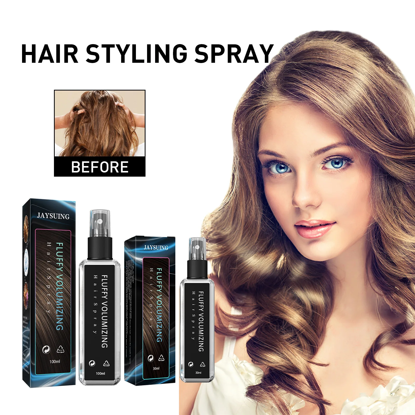 2024 Best-selling Hair Volumizing Spray Thickening long-lasting quick-drying dry glue Volumizing spray for both men and women