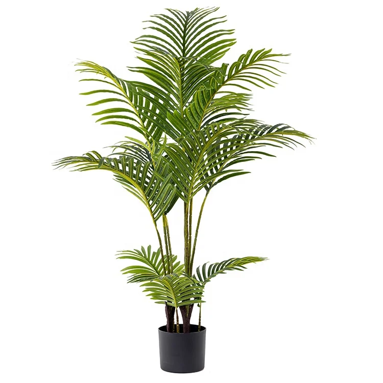 Garden Decoration Green Plants 12 Tree Branches 125cm Real Touch Pearl Palm Tree Artificial Bonsai Tree In Pot