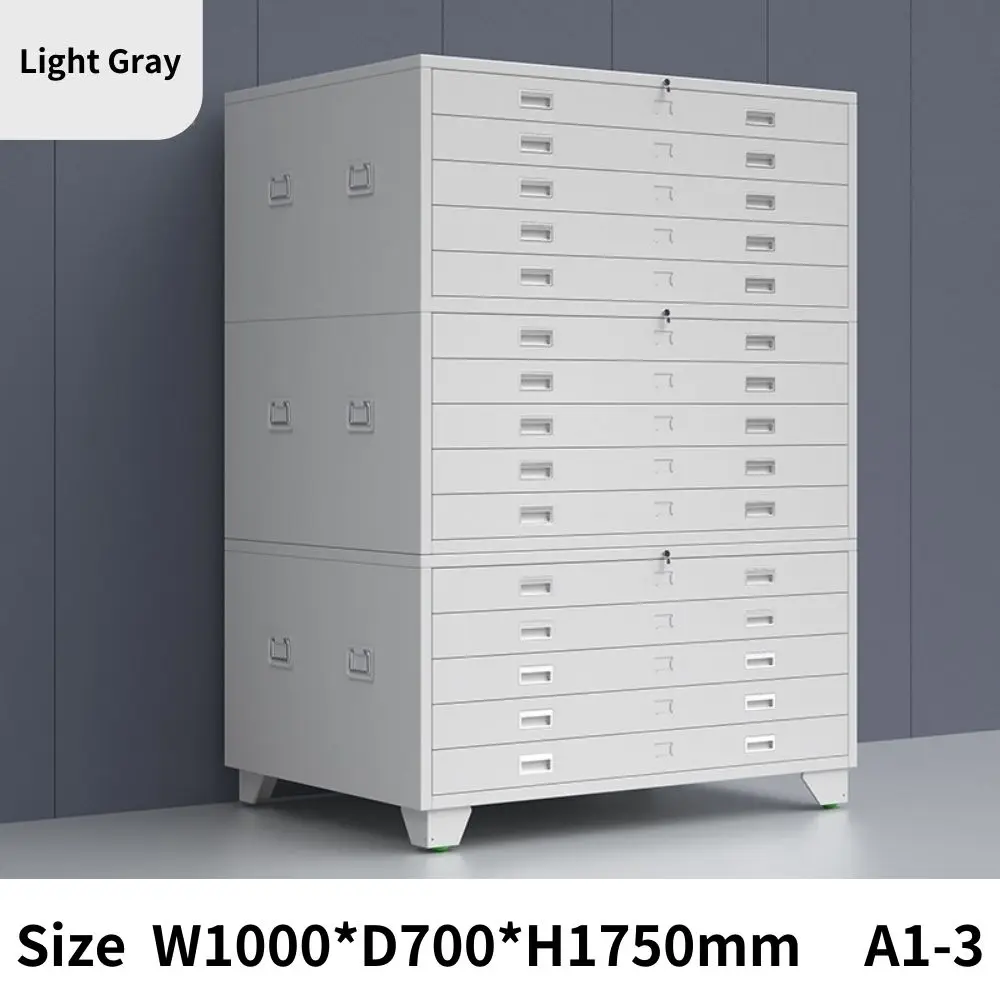 Modern 5-Drawer Steel A1 Size Large Paper Map Drawings Flat File Chest Cabinet with wheels for Art Office Architectural Design