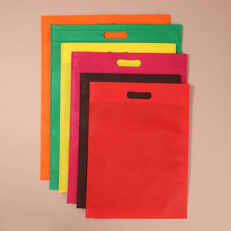 custom non woven bag   personalized shopping d cut non woven bag pink color wholesale price grocery w cut non woven bag