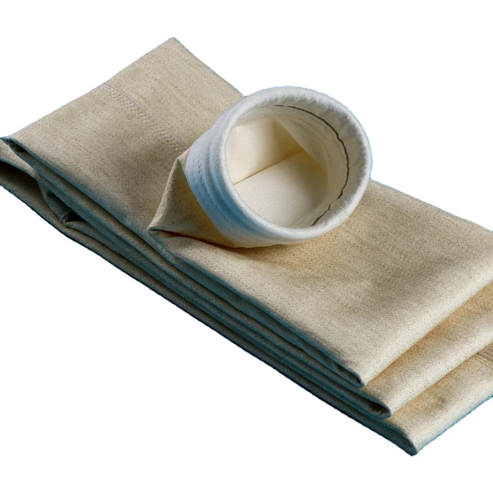 Customized cheap Aramid fiber filter bag PTFE membrane 500gsm1.8mm heat resistant wear resistant dust filter industry cloth bag