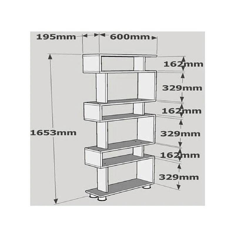 6 Tiers wooden library block Book Shelves indoor Bookcase Books Organization storage Display Rack for home office decoration