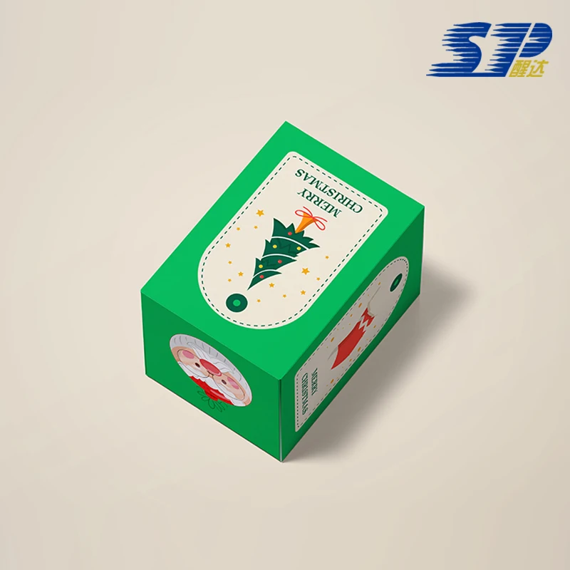 Custom High End Cardboard Christmas Eve Gold Foil Printing Boxes Candy Packaging Paper Gift Box