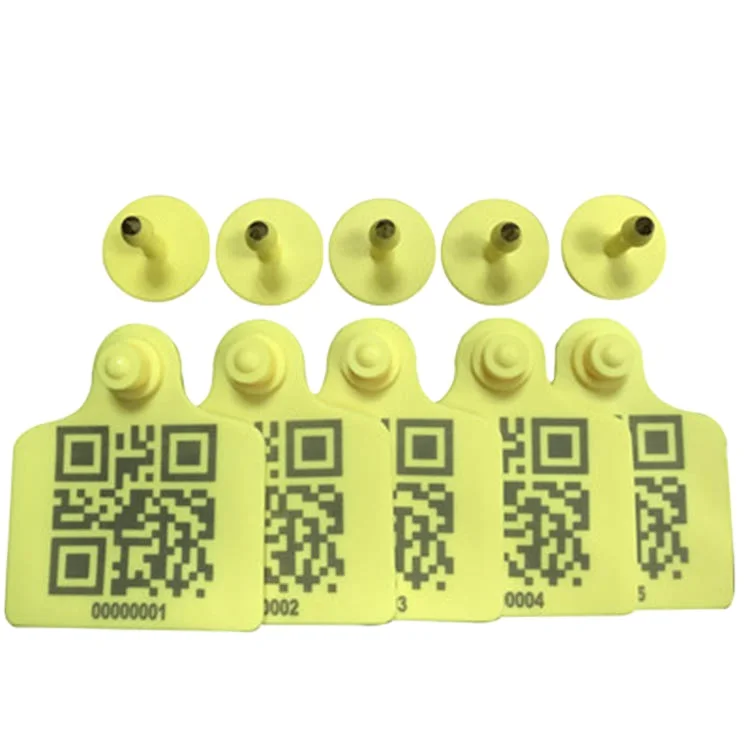 Ушные бирки для животных OEM RFID нумерация код QR ТПУ материал крупного рогатого скота