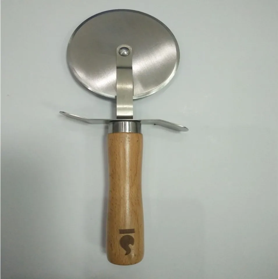 Cordierite pizza stone set,refractory pizza oven stone with pizza cutter wheel,rubber wood pizza peel