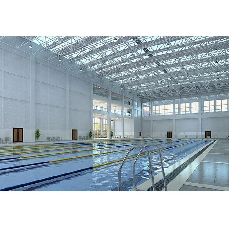 Large Span Prefabricated Steel Structure Swimming Pool Greenhouse Roof