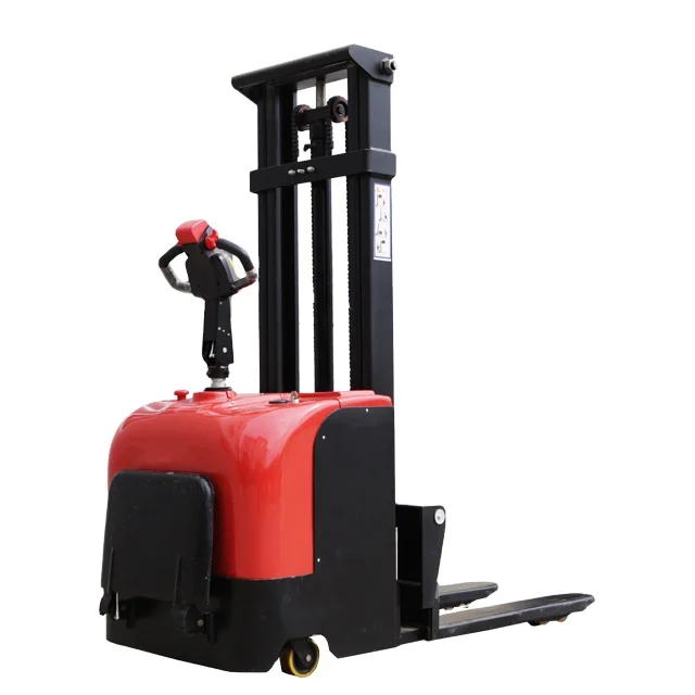 High Efficiency Raised Lowered Convenient Transportation Battery Operated Stacker Electric Pallet Truck