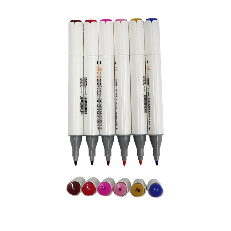 Promotional 168 Colors Alcohol Based Twin Dual Tip Markers For Artist
