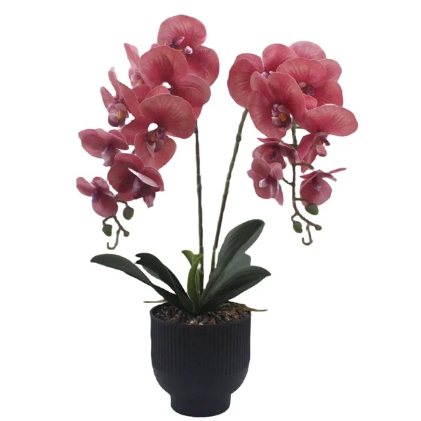 Tizen New Modern Indoor House Decor Simulation Butterfly Orchid Bonsai Artificial Flowers Green Plants Potted