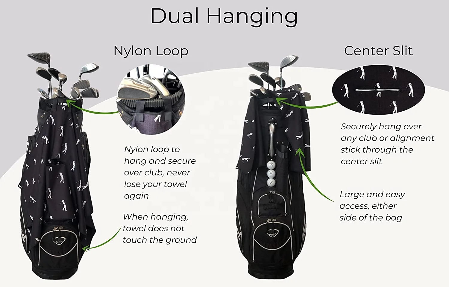 China Manufacture Custom Center Cut Microfiber Golf Towels for Sublimation Printing Waffle Weave Golf Towels Printed