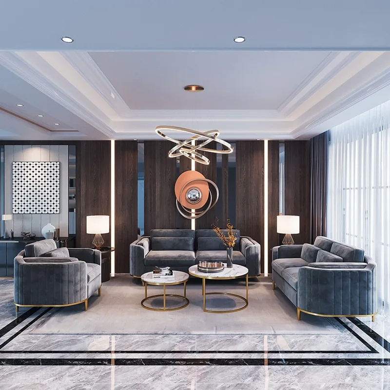 Wholesale Nordic Sectional Sofa luxury office sofa set Furniture Household modern simple bedroom Couch Velvet Living Room Sofa