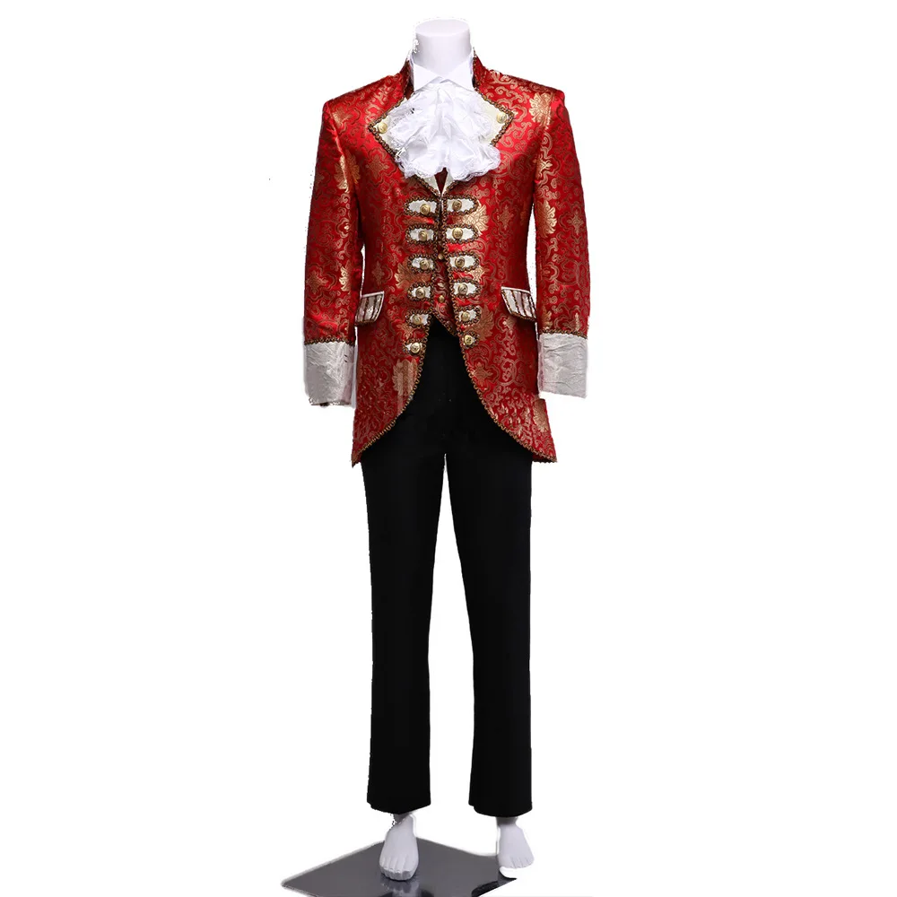 King Prince Costume Deluxe Victorian Medieval Victorian Costume Tuxedo Suit Jacket Steampunk Party Stage Performance Dress Coat