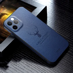 Shockproof case with Camera Lens Protection Deer Pattern Leather Back Cover Mobile Phone Case For iPhone 13 12 11 Pro Max