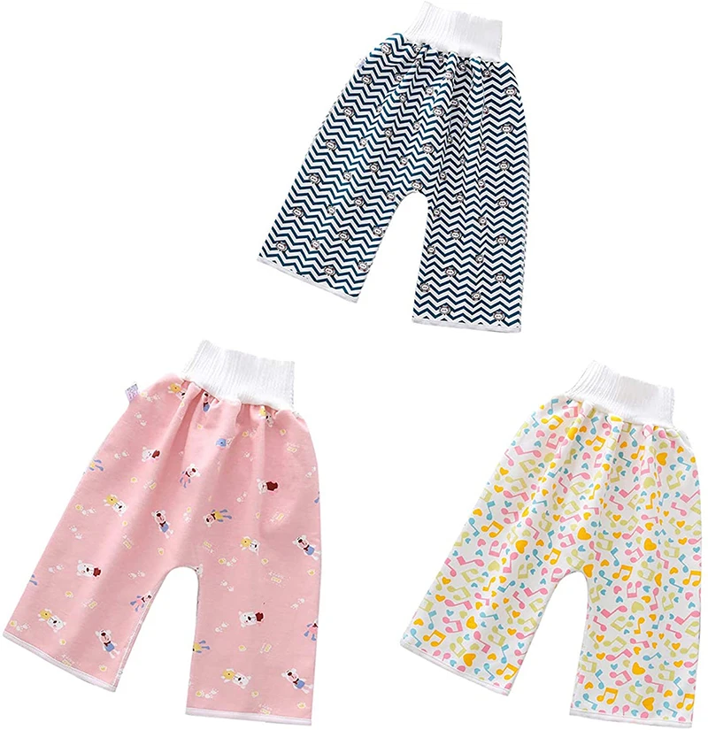 Diaper Pants for Kids.Comfy Reusable Waterproof Baby Diaper Skirt Shorts 2 In 1 Training Skirt