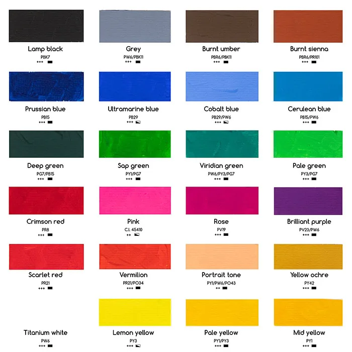 MEEDEN Art Supplies 24 Colors 12ml Miniature Paint Set Gouache Artist Professional Painting Kits